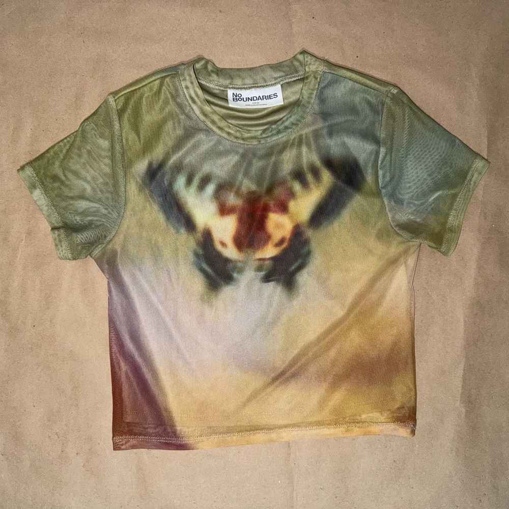 No Boundaries Graphic Butterfly Crop Top